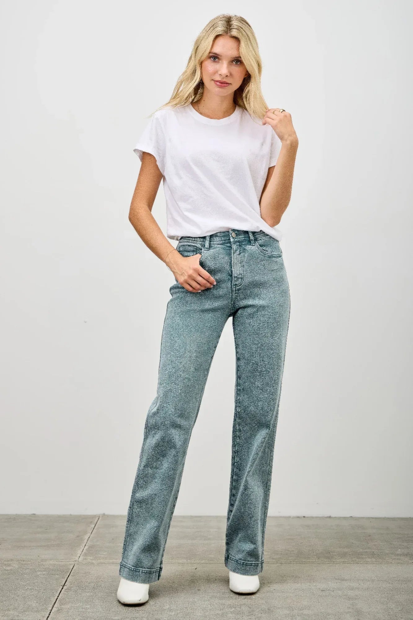 High Rise Slim Wide Straight | Mixtshop LLC
