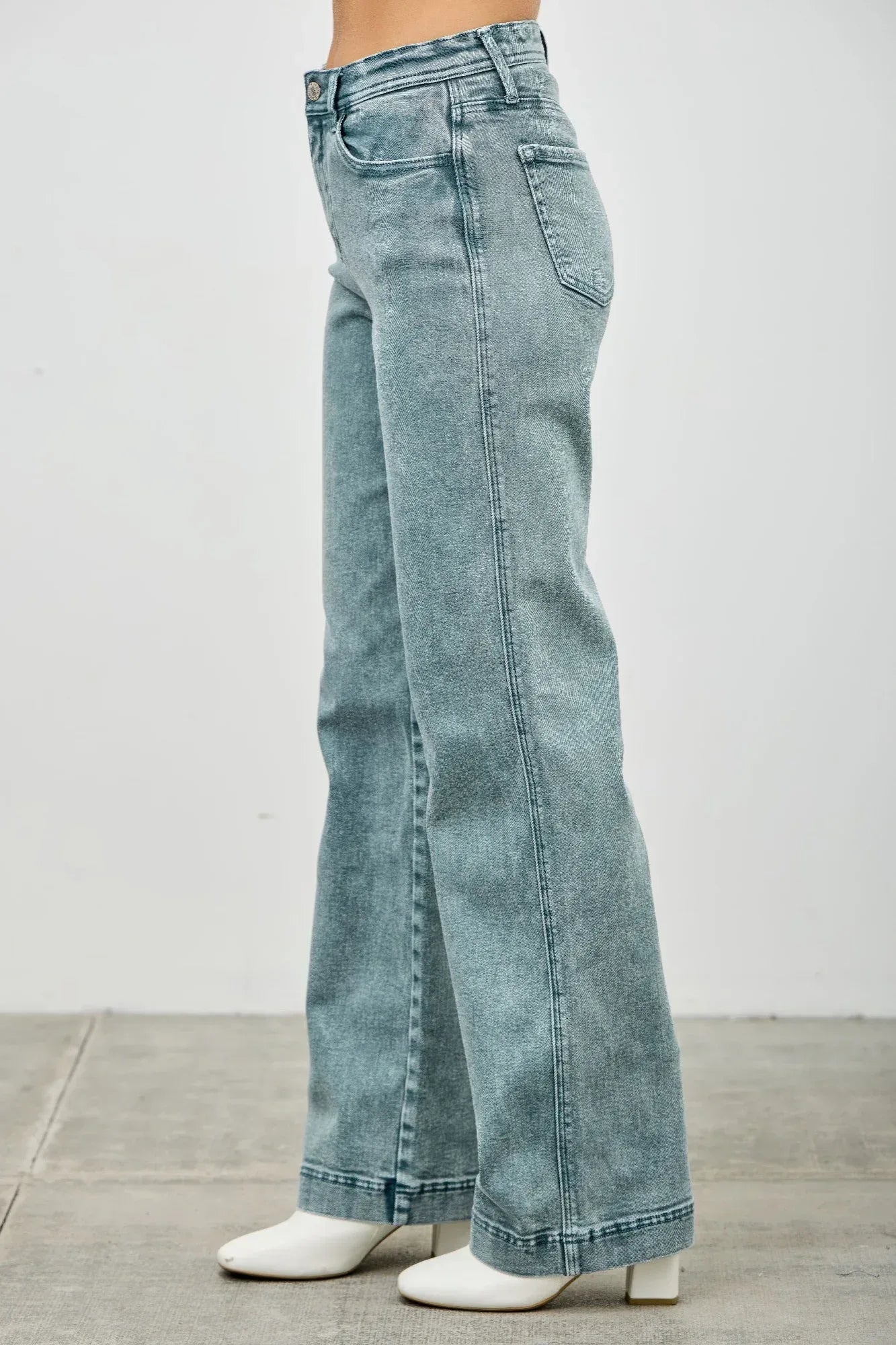 High Rise Slim Wide Straight | Mixtshop LLC