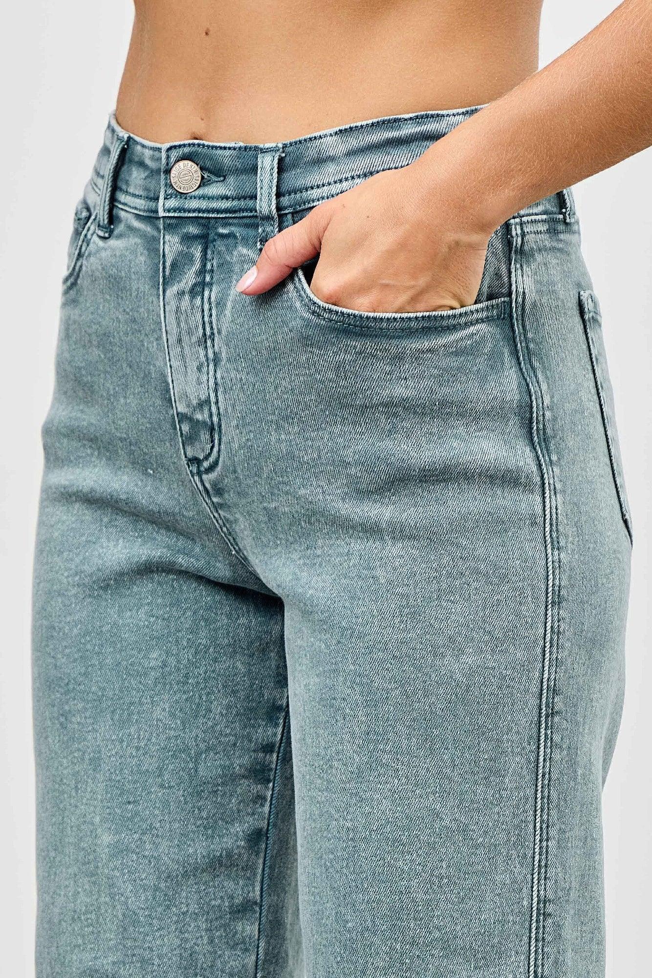 High Rise Slim Wide Straight | Mixtshop LLC