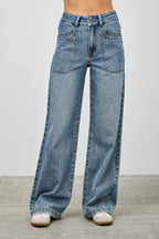 High Rise Double Pocket Wide Leg | Mixtshop LLC