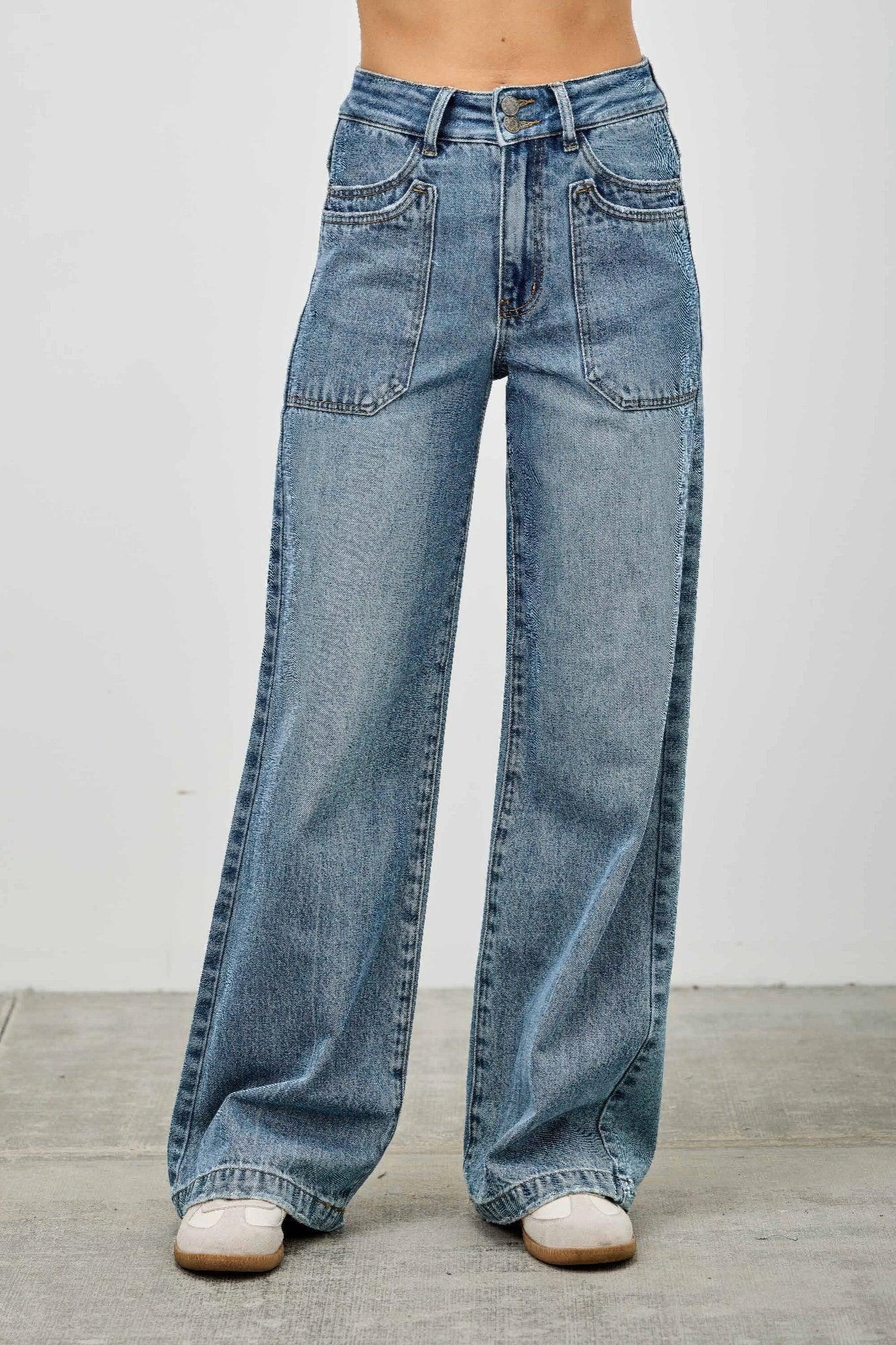 High Rise Double Pocket Wide Leg | Mixtshop LLC