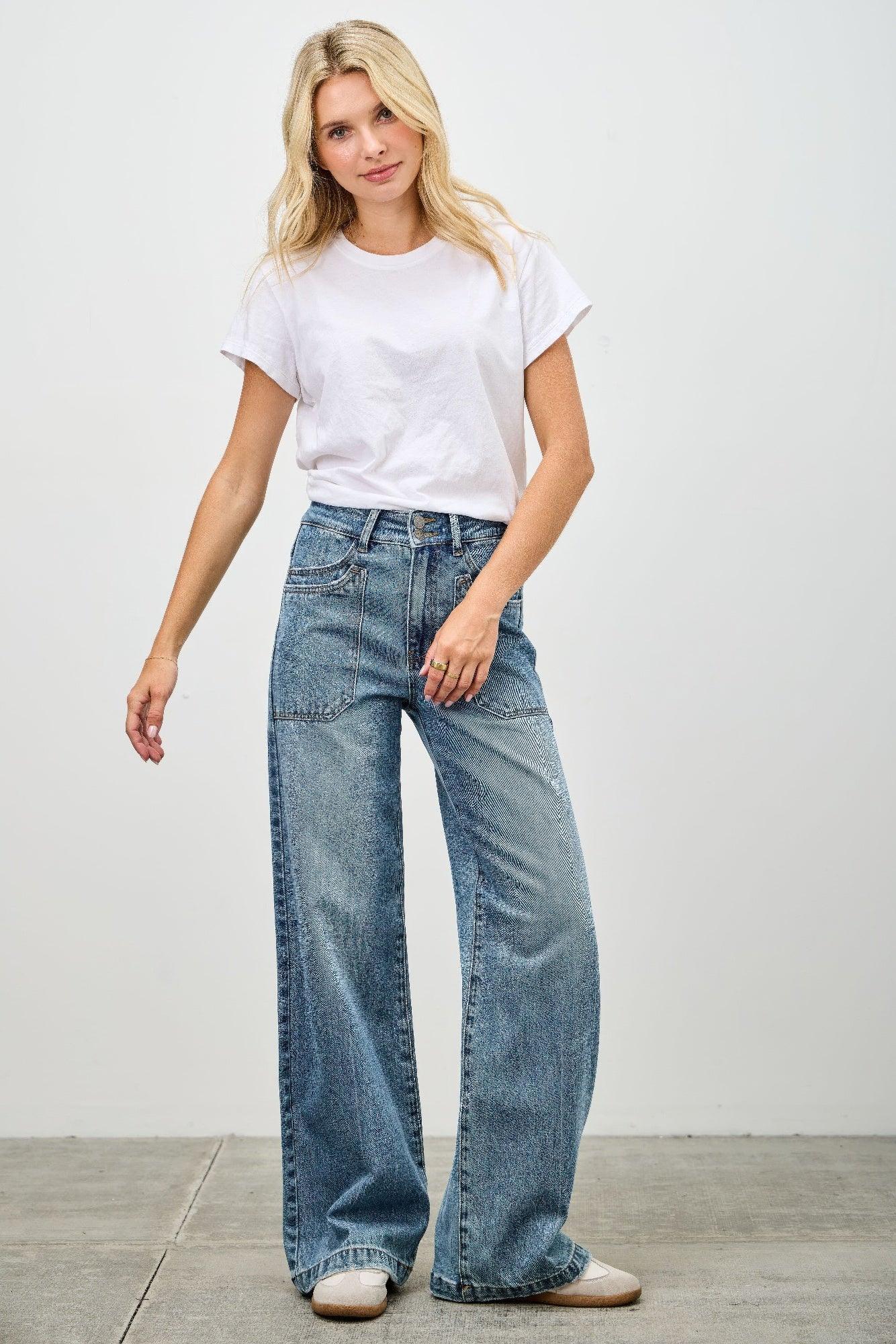 High Rise Double Pocket Wide Leg | Mixtshop LLC