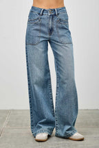 High Rise Double Pocket Wide Leg | Mixtshop LLC