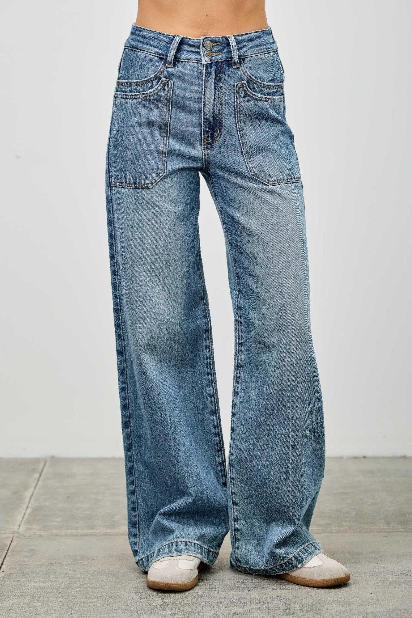 High Rise Double Pocket Wide Leg | Mixtshop LLC