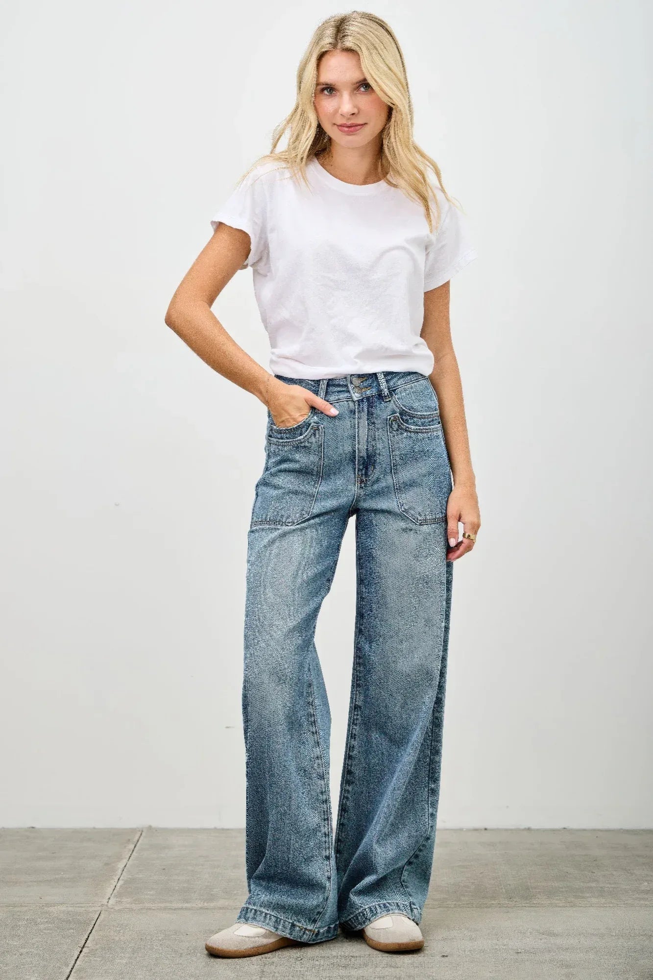 High Rise Double Pocket Wide Leg | Mixtshop LLC