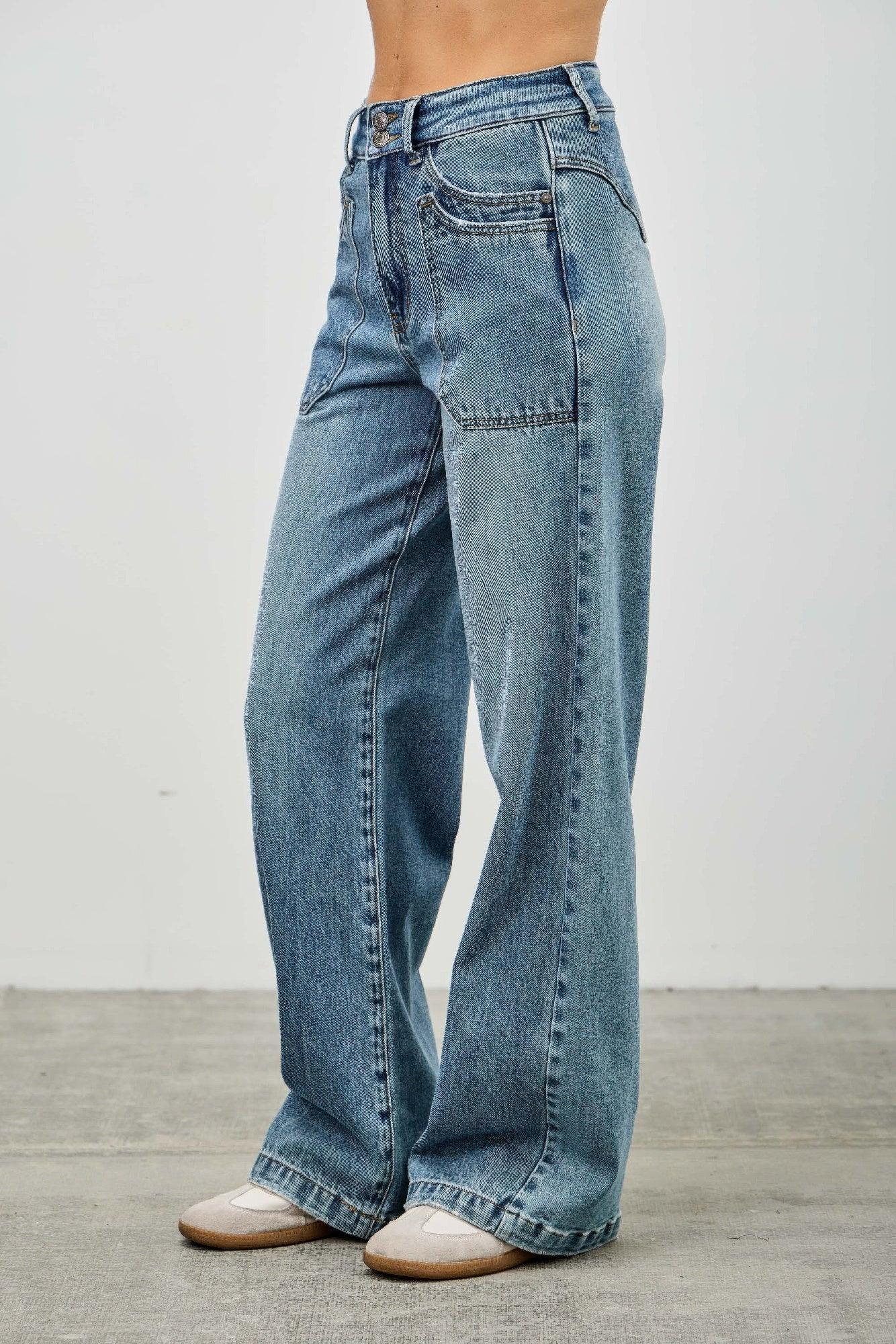 High Rise Double Pocket Wide Leg | Mixtshop LLC