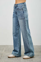 High Rise Double Pocket Wide Leg | Mixtshop LLC