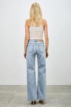 Mid Rise Relaxed Straight With Destroy | Mixtshop LLC