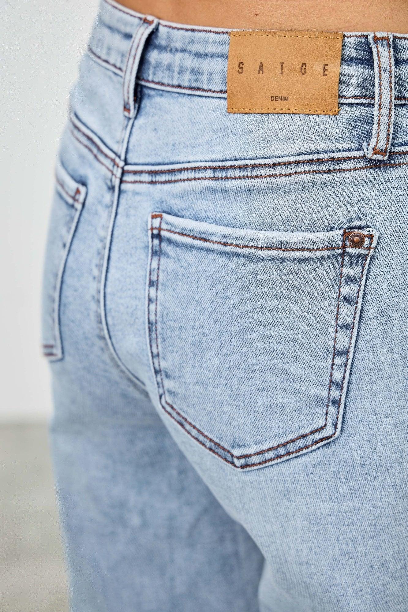 Mid Rise Relaxed Straight With Destroy | Mixtshop LLC