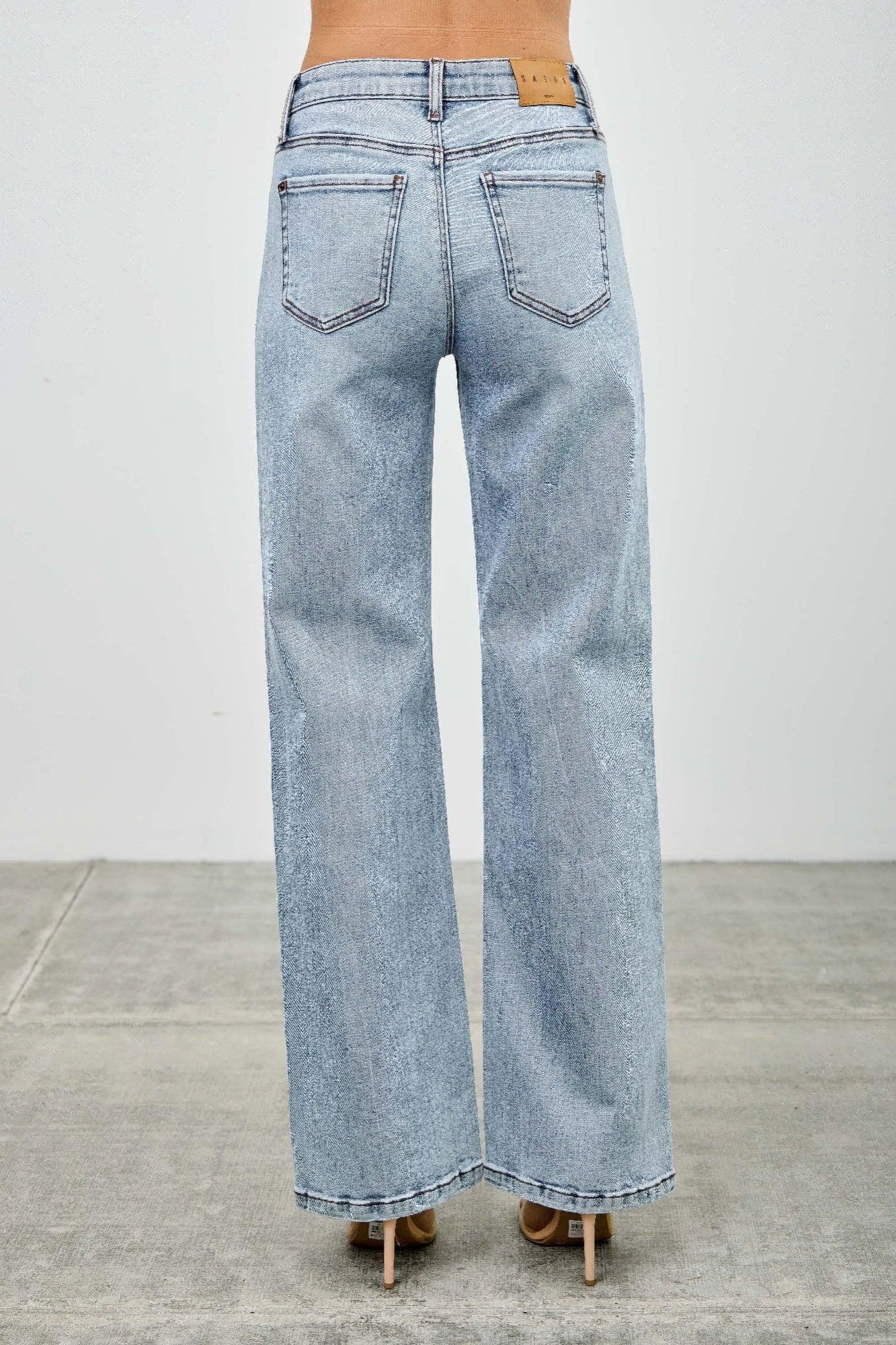 Mid Rise Relaxed Straight With Destroy | Mixtshop LLC