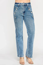 High Rise Dad Jean With Scallop Pocket | Mixtshop LLC