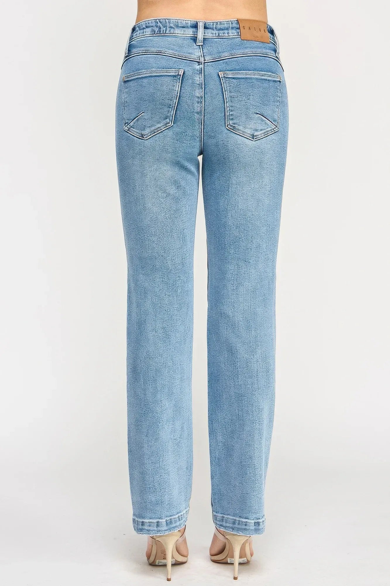 High Rise Dad Jean With Scallop Pocket | Mixtshop LLC