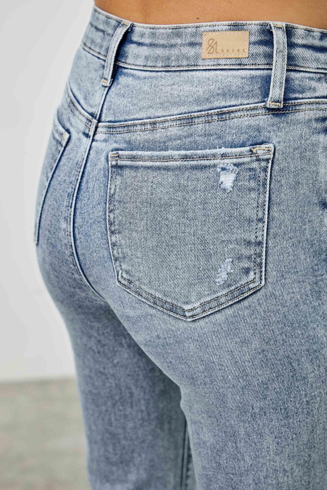 High Rise Kick Flare With Rhinestone | Mixtshop LLC