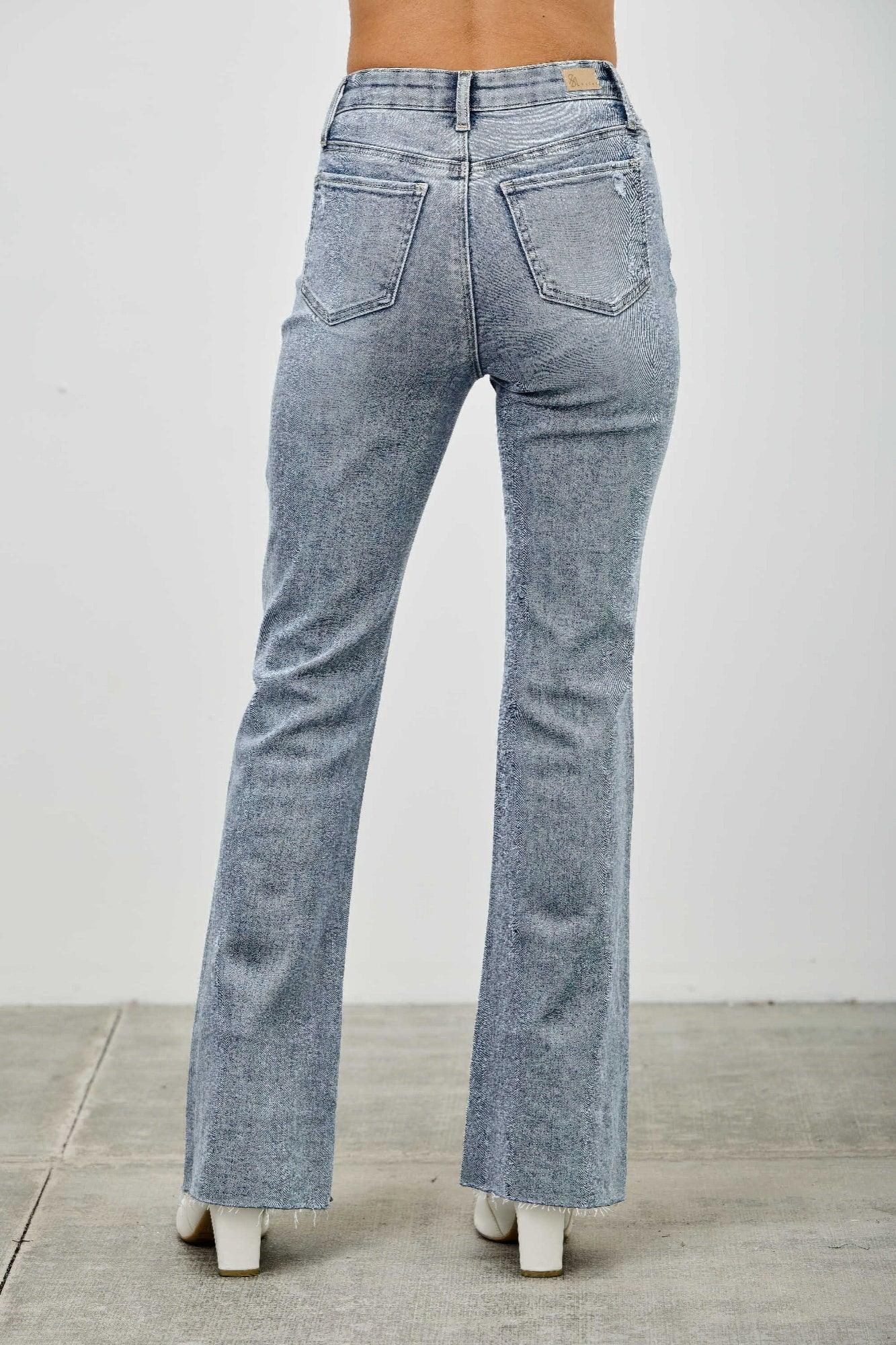 High Rise Kick Flare With Rhinestone | Mixtshop LLC