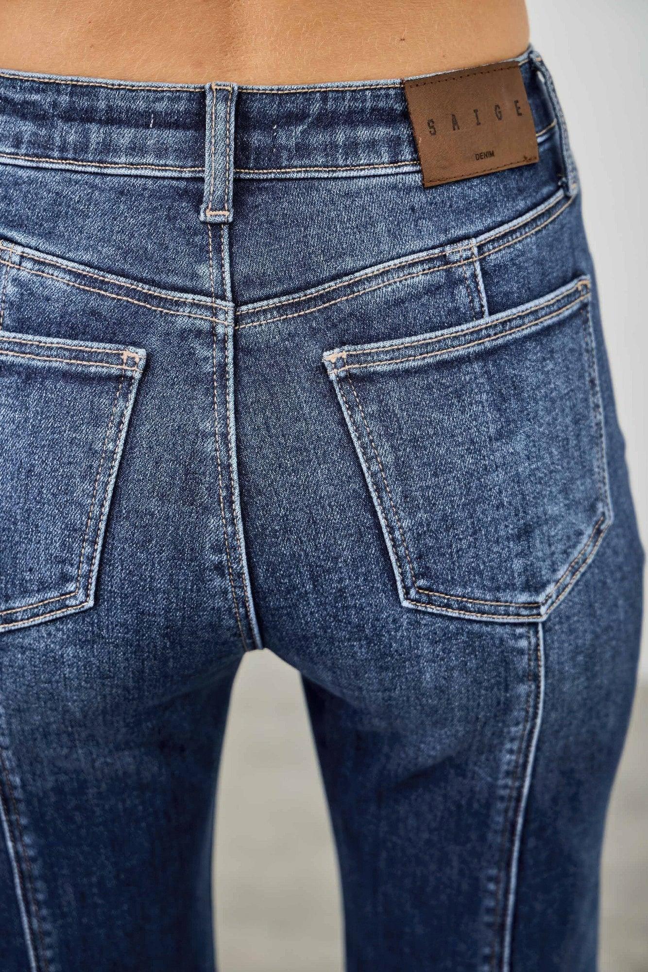 High Rise Boot Cut With Seam Detail | Mixtshop LLC