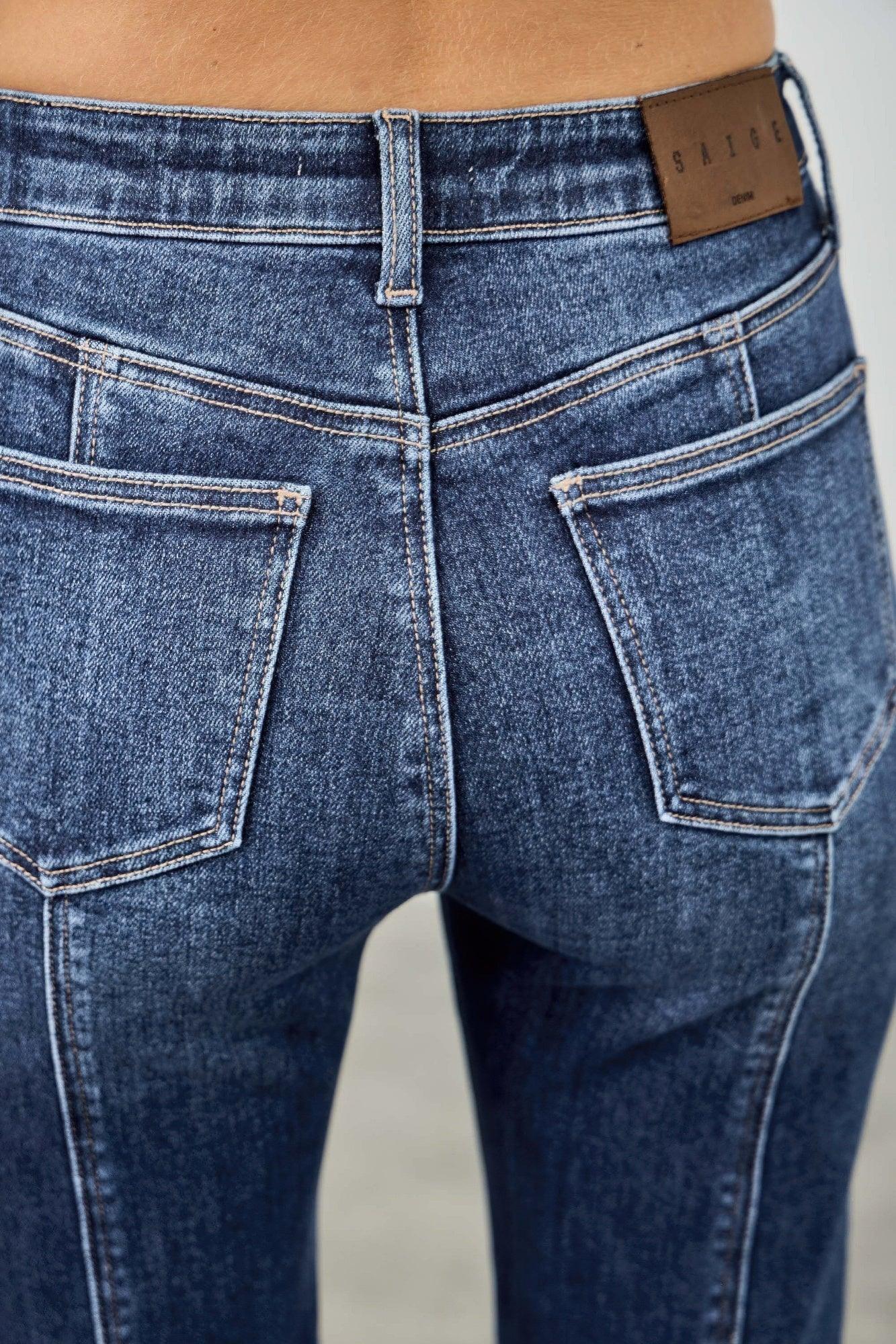 High Rise Boot Cut With Seam Detail | Mixtshop LLC