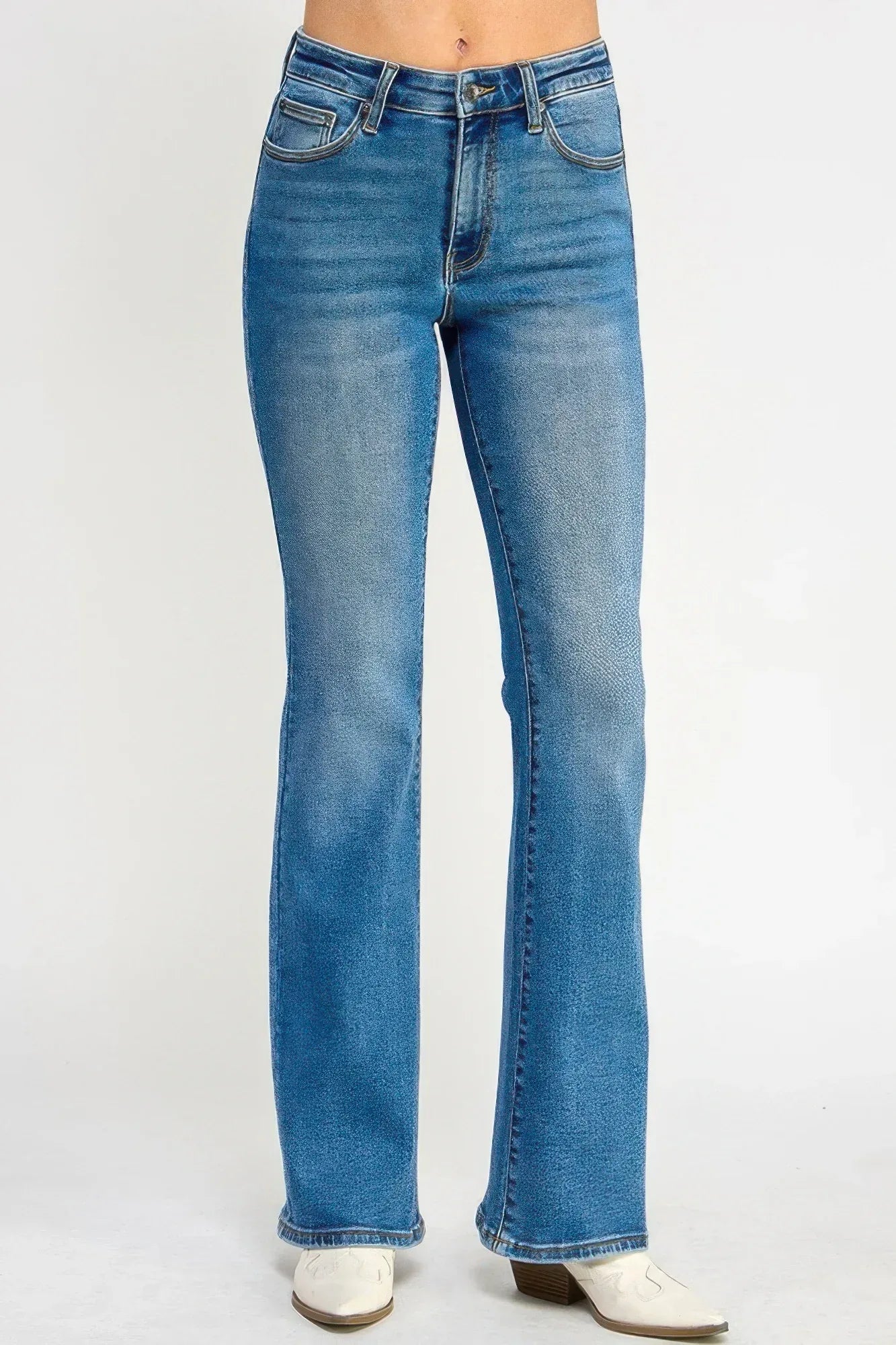 Tummy Control Mid Rise Skinny Bootcut | Mixtshop LLC