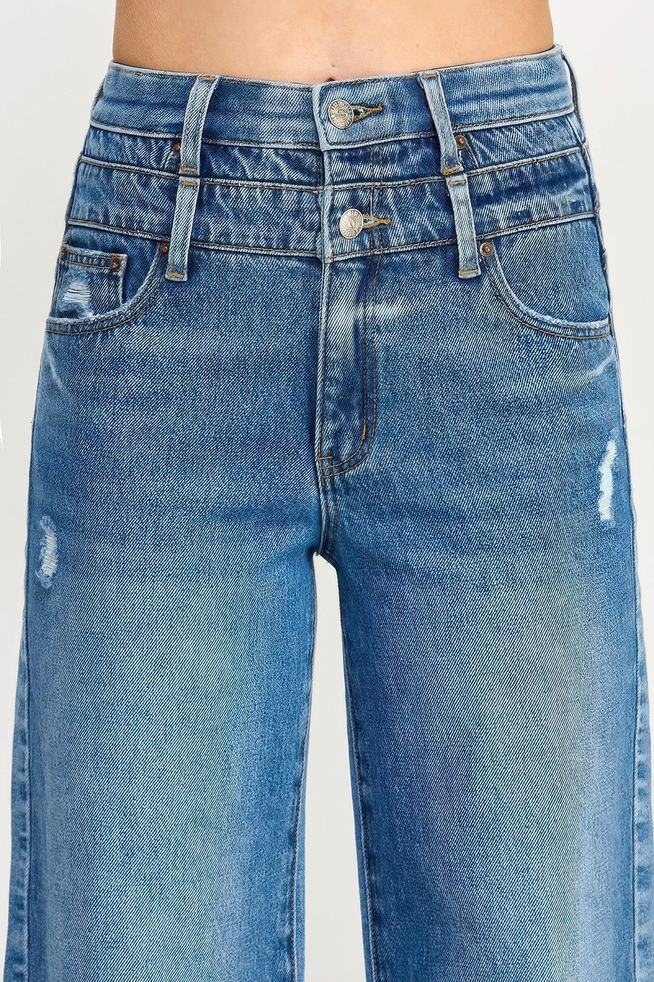 High Rise Double Waist Wide Leg | Mixtshop LLC