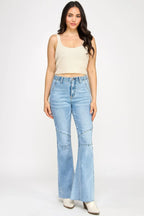 High Rise Flare With Seam Detail | Mixtshop LLC