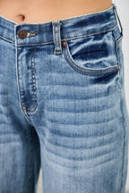 Mid Rise Wide Frayed Seam | Mixtshop LLC