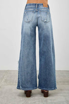 Mid Rise Wide Frayed Seam | Mixtshop LLC