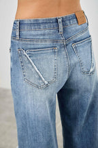 Mid Rise Wide Frayed Seam | Mixtshop LLC