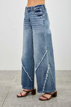 Mid Rise Wide Frayed Seam | Mixtshop LLC
