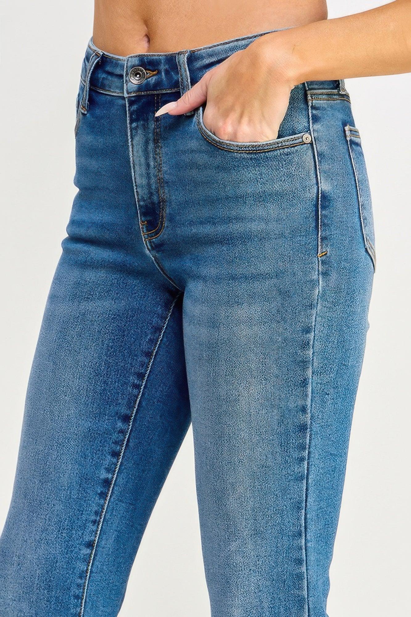 Tummy Control Mid Rise Skinny Bootcut | Mixtshop LLC