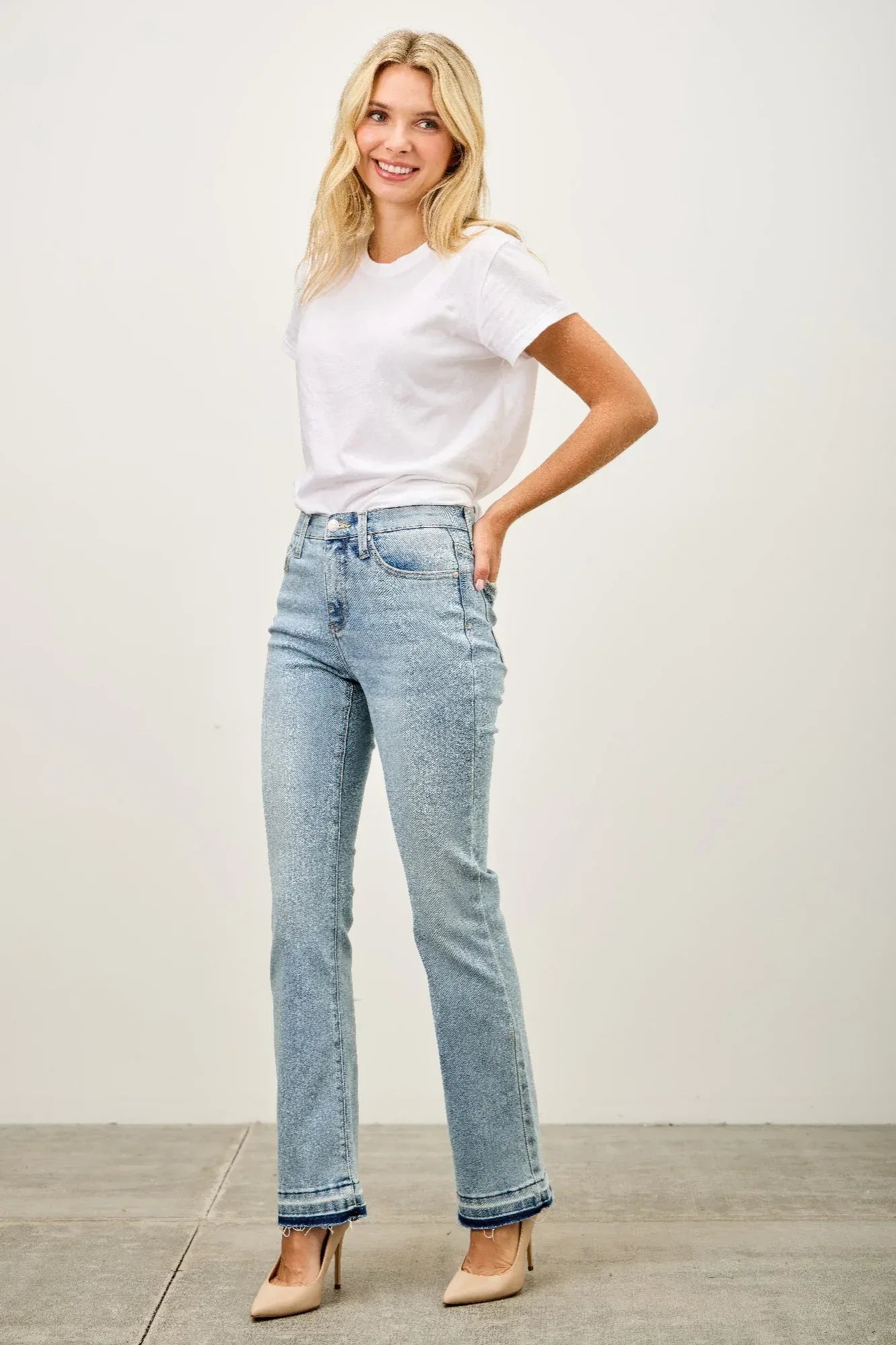 Mid Rise Flare With Released Hem | Mixtshop LLC