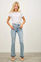 Mid Rise Flare With Released Hem | Mixtshop LLC