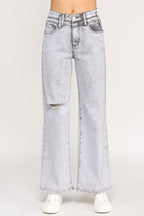 High Rise Wide Leg With Acid Grey | Mixtshop LLC