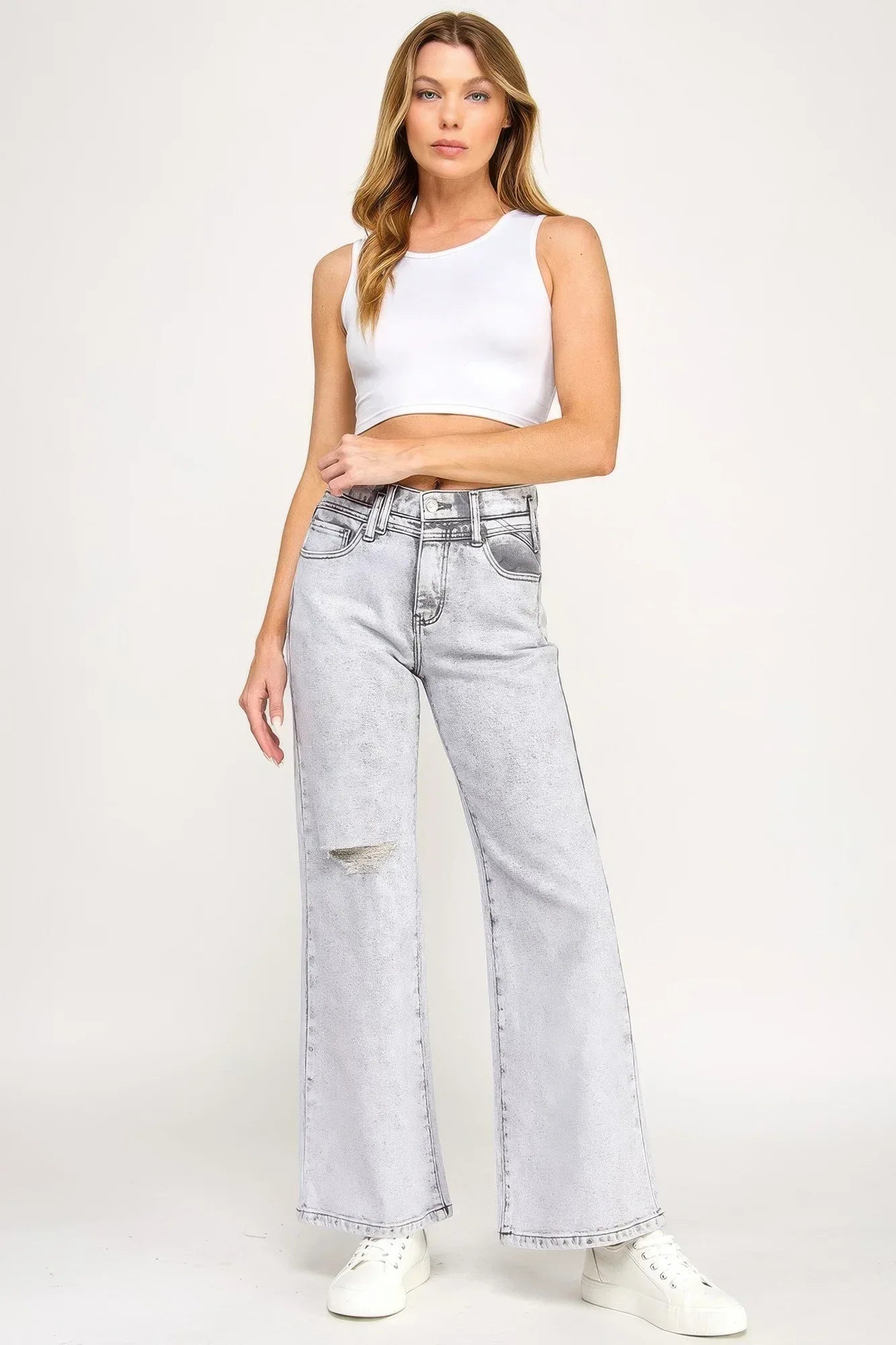 High Rise Wide Leg With Acid Grey Secondary image