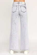 High Rise Wide Leg With Acid Grey | Mixtshop LLC