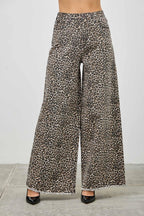Leopard Super High Rise Wide Leg With Stretch | Mixtshop LLC