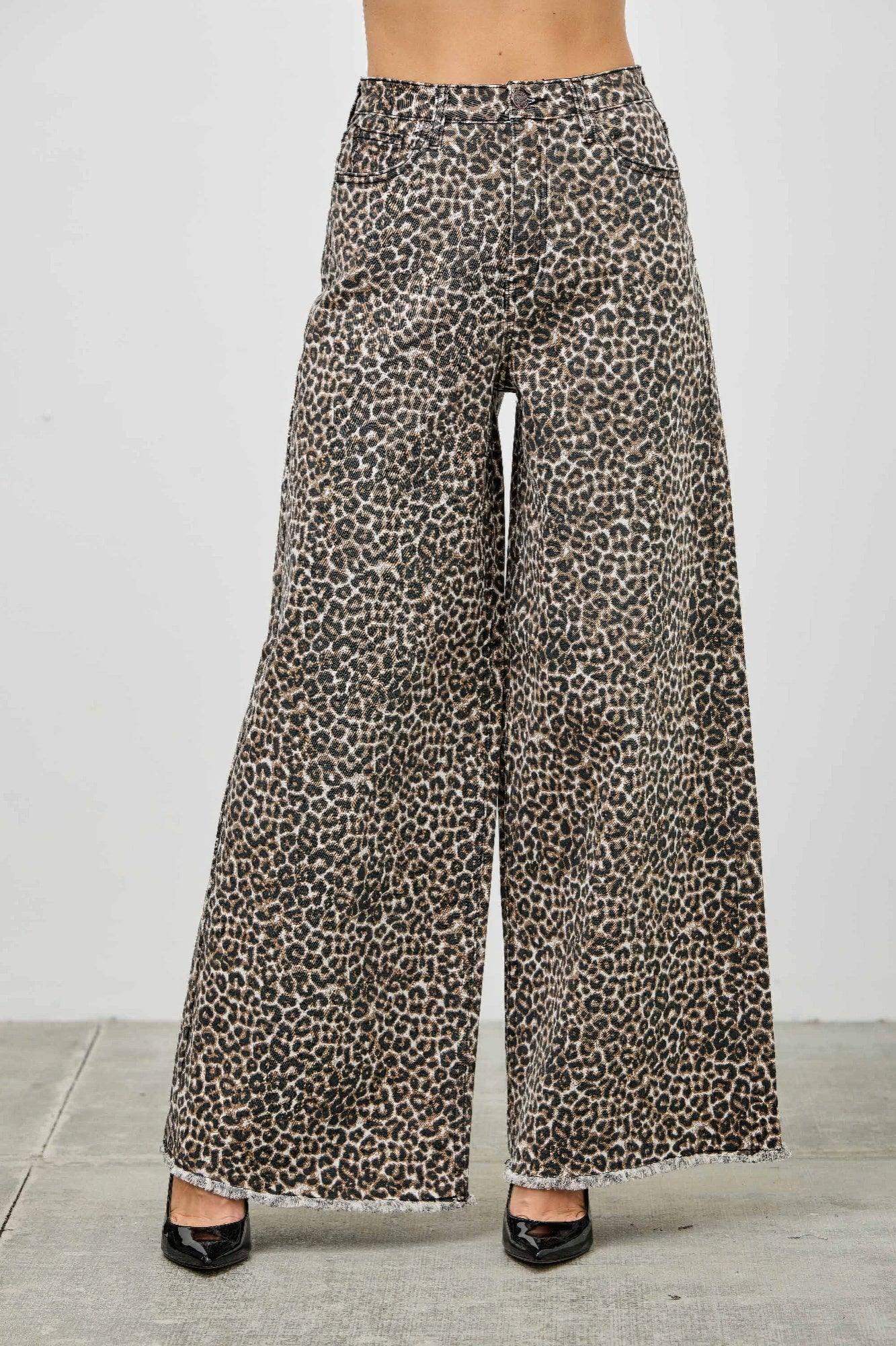 Leopard Super High Rise Wide Leg With Stretch | Mixtshop LLC