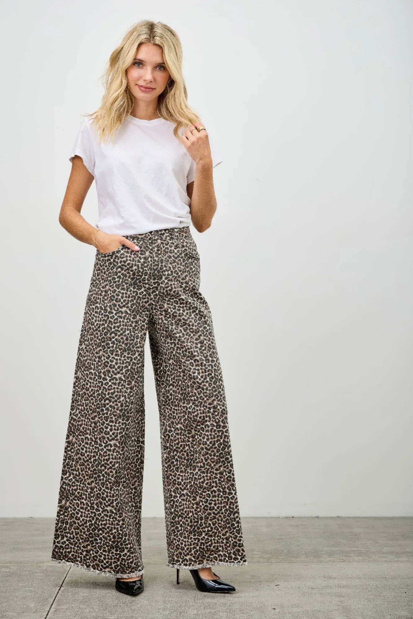 Leopard Super High Rise Wide Leg With Stretch | Mixtshop LLC