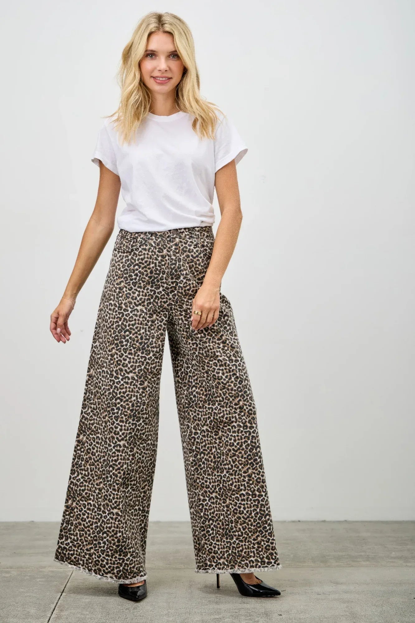 Leopard Super High Rise Wide Leg With Stretch | Mixtshop LLC