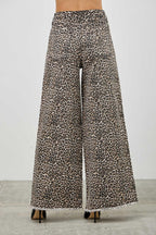 Leopard Super High Rise Wide Leg With Stretch | Mixtshop LLC