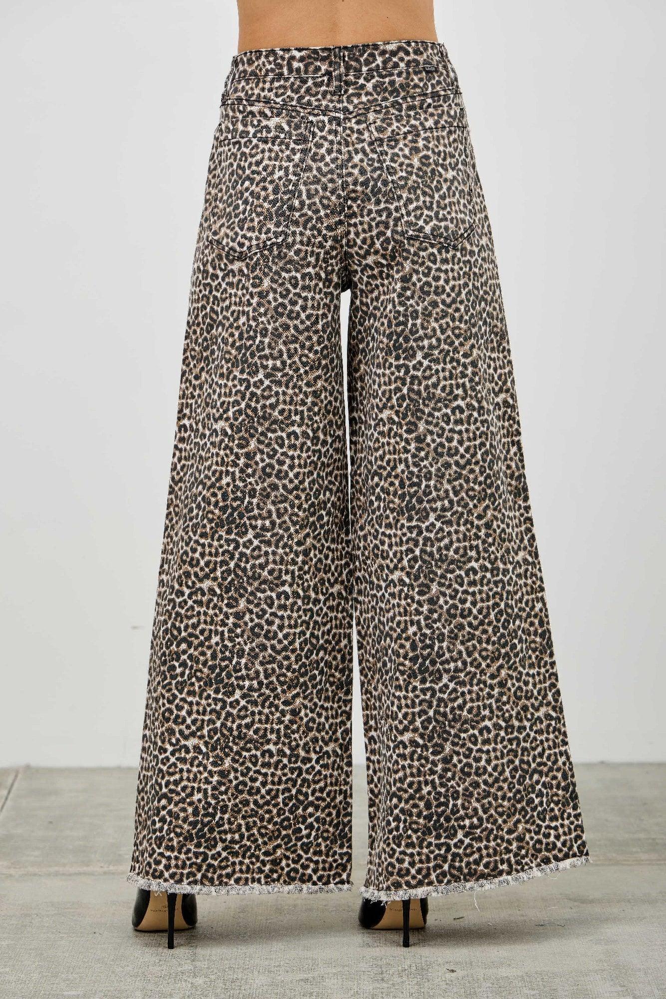 Leopard Super High Rise Wide Leg With Stretch | Mixtshop LLC
