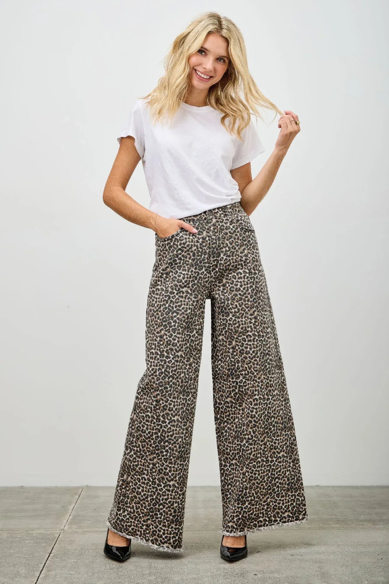 Leopard Super High Rise Wide Leg With Stretch | Mixtshop LLC