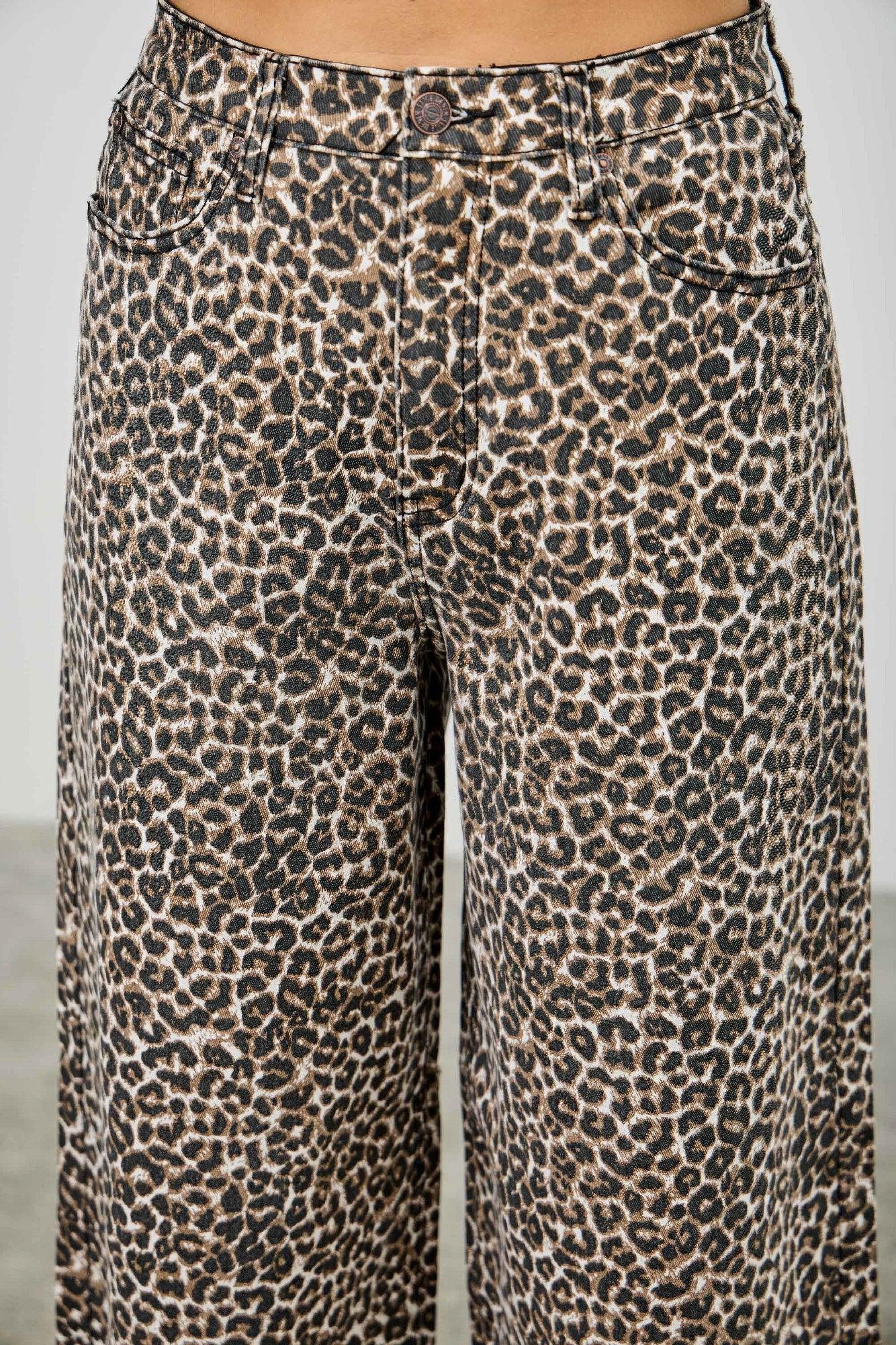 Leopard Super High Rise Wide Leg With Stretch | Mixtshop LLC