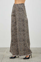 Leopard Super High Rise Wide Leg With Stretch | Mixtshop LLC