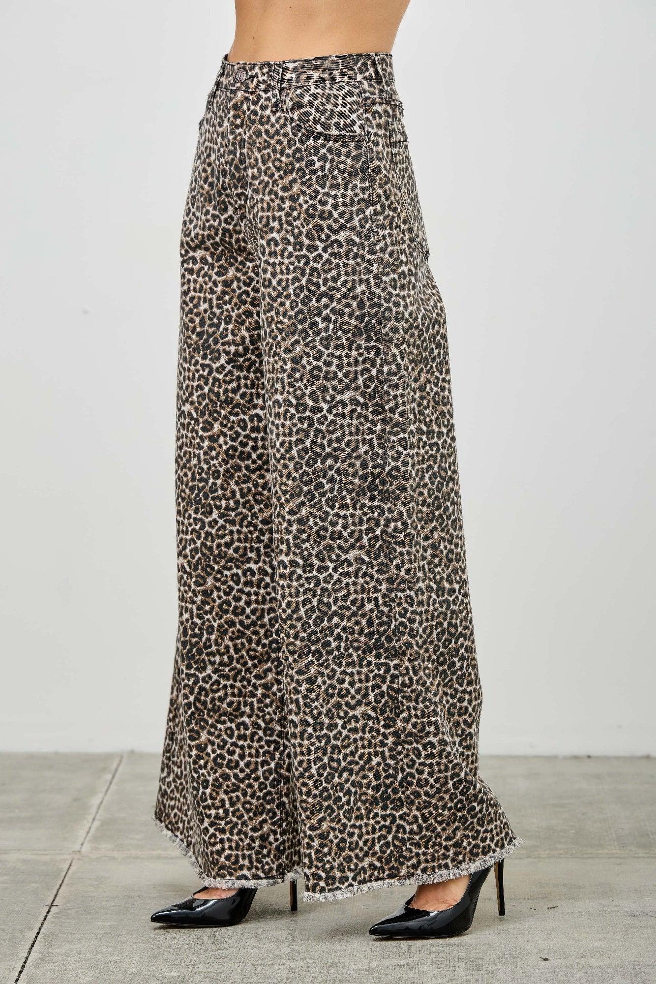 Leopard Super High Rise Wide Leg With Stretch | Mixtshop LLC