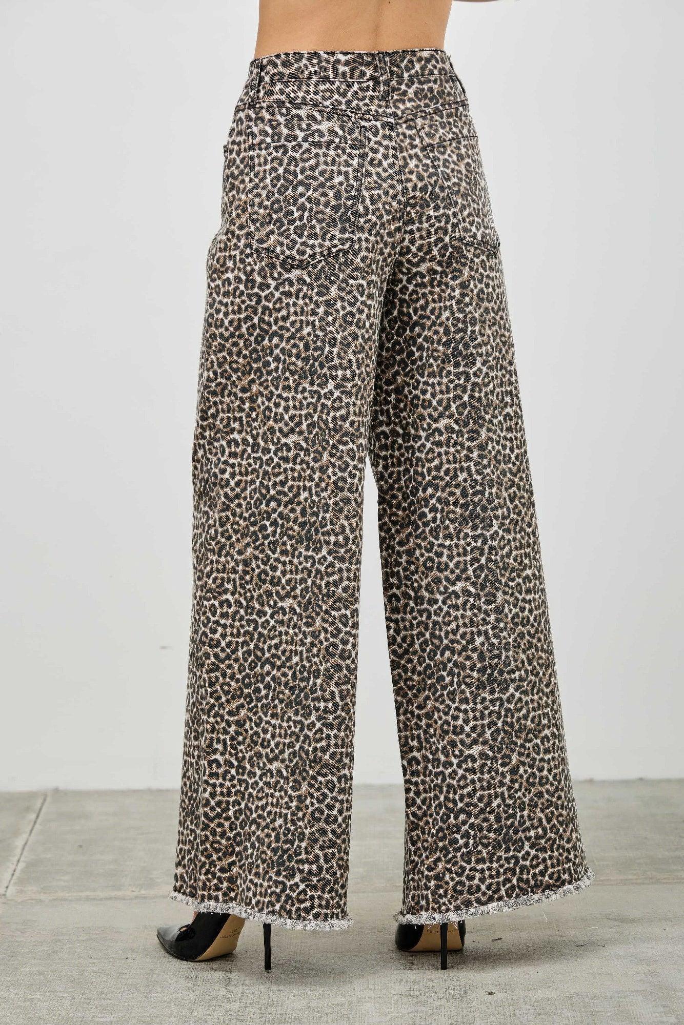 Leopard Super High Rise Wide Leg With Stretch | Mixtshop LLC