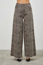 Leopard Super High Rise Wide Leg With Stretch | Mixtshop LLC