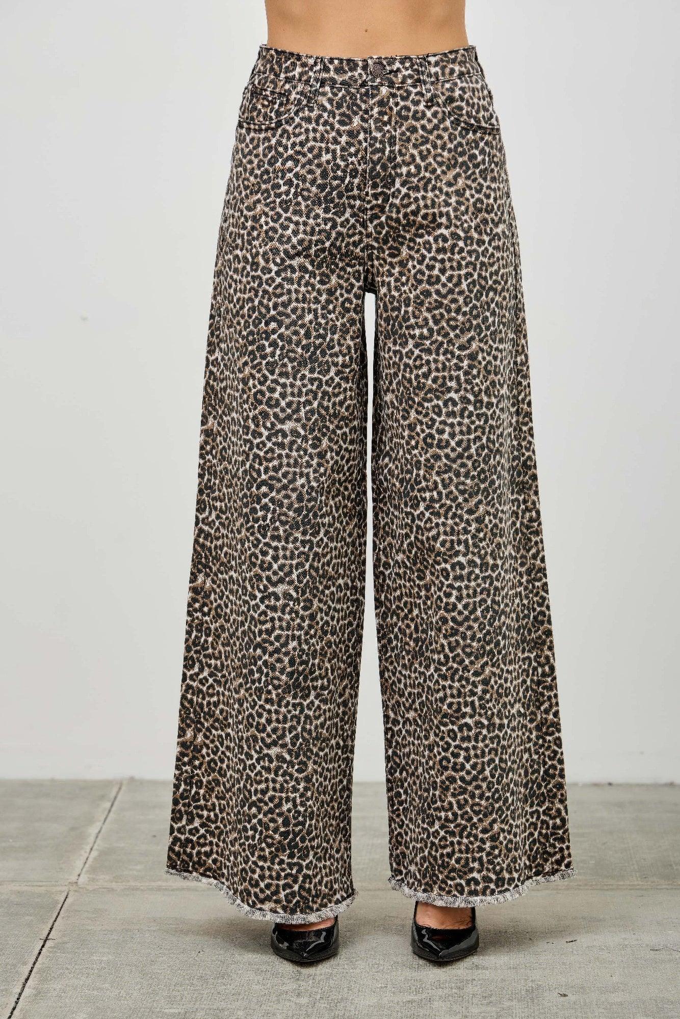 Leopard Super High Rise Wide Leg With Stretch | Mixtshop LLC