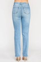 High Rise Straight With Button Pocket | Mixtshop LLC