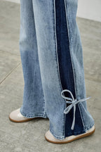 High Rise Contrast Wide Leg With Ribbon Tie | Mixtshop LLC