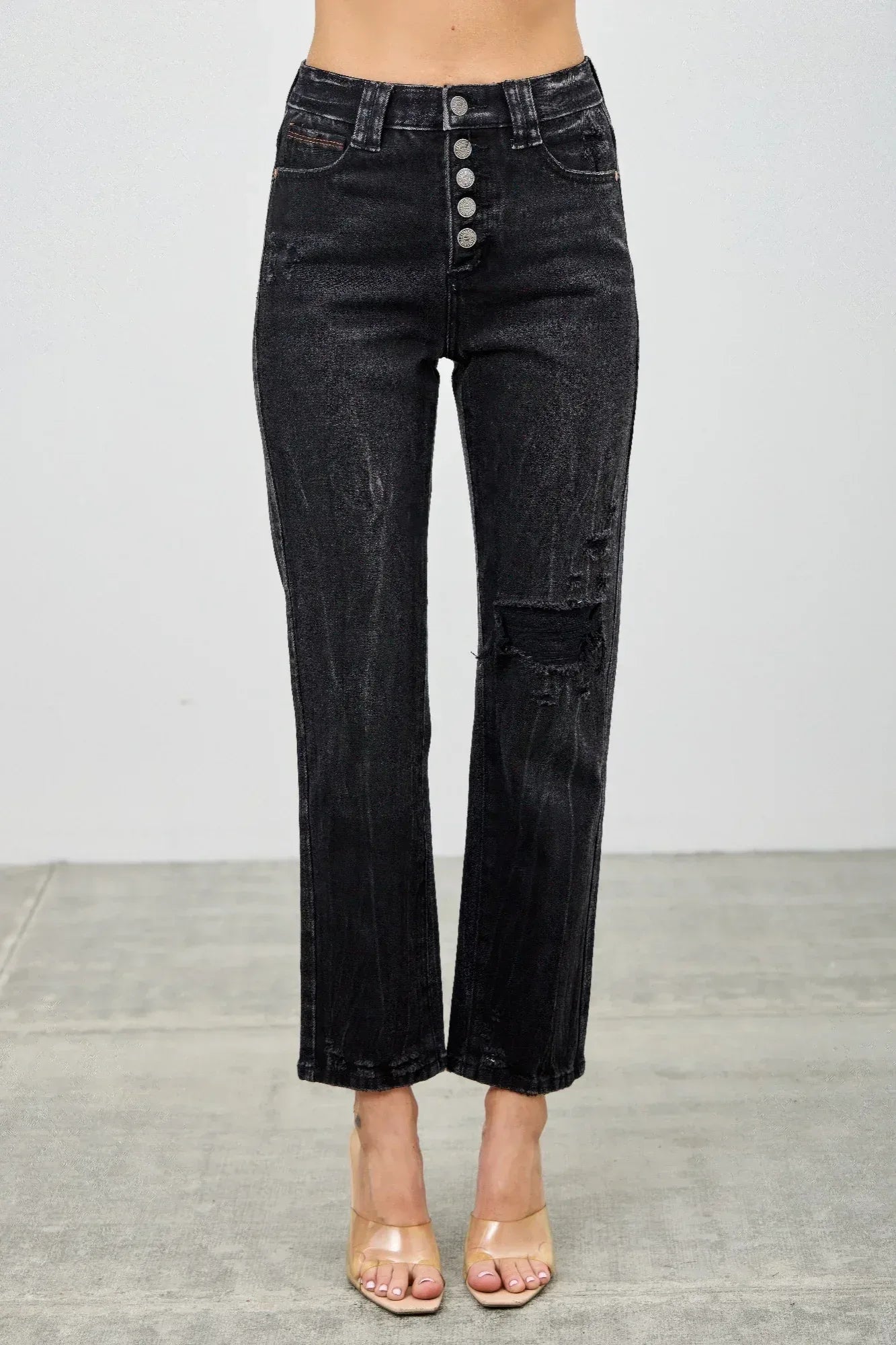 High Rise Slim Fit With Button Fly | Mixtshop LLC