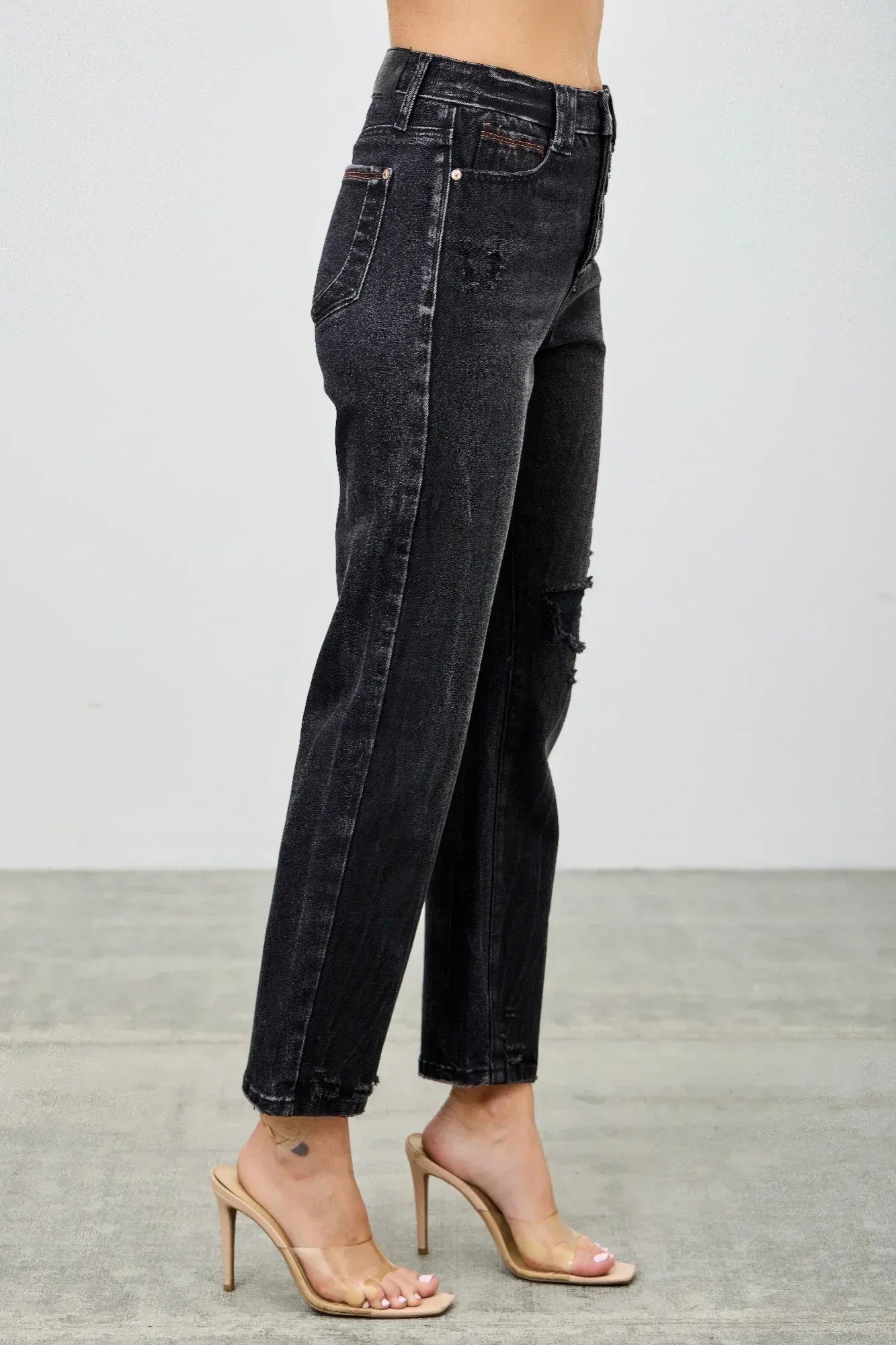 High Rise Slim Fit With Button Fly | Mixtshop LLC